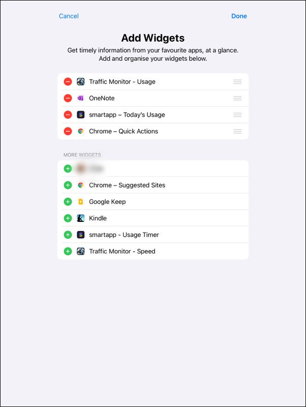 Agregar widget de eliminación hoy Ver