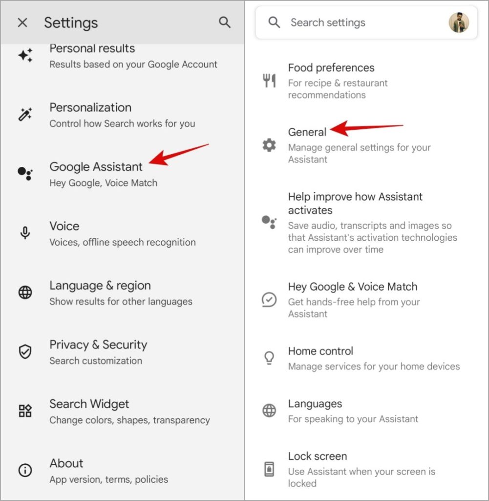 Configuración del Asistente de Google en Android