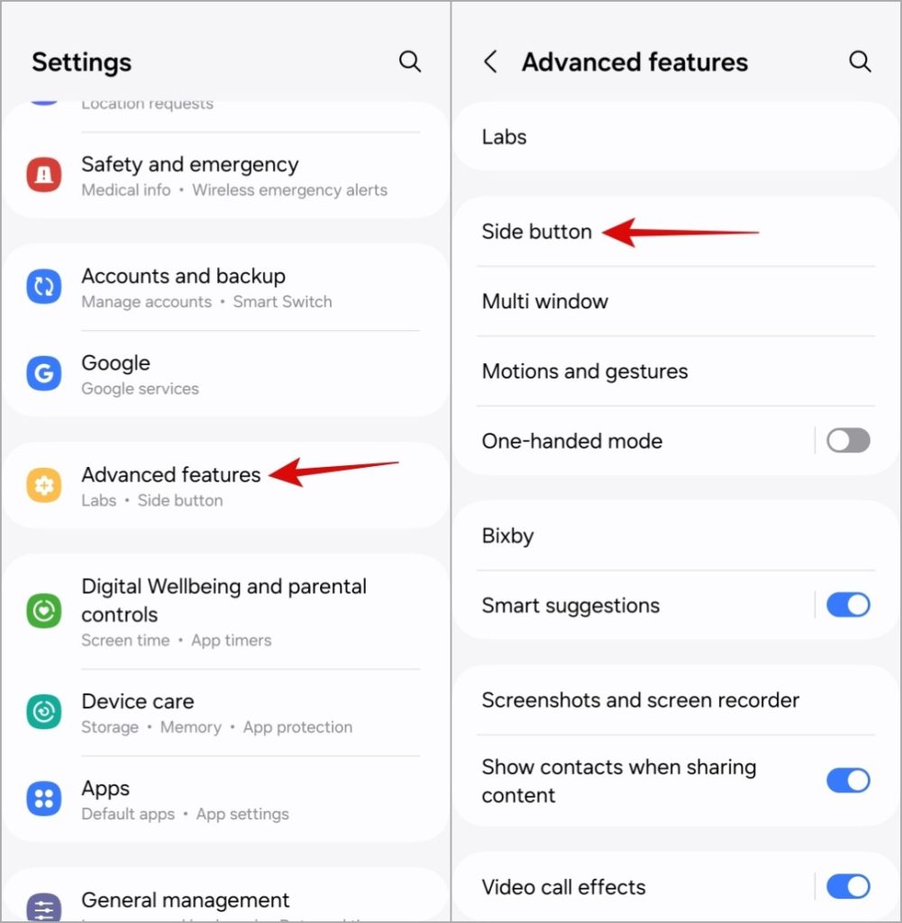 Configuración del botón lateral en el teléfono Samsung Galaxy