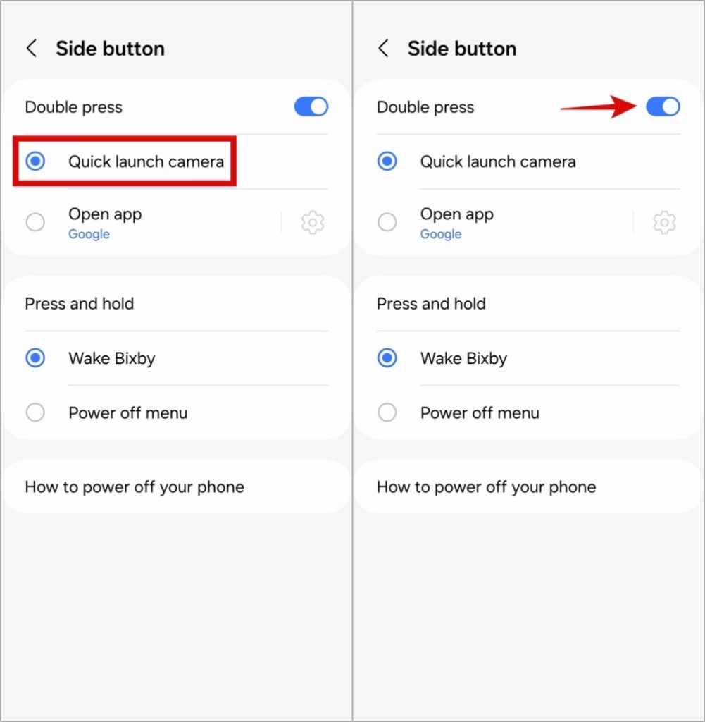 Personalizar el botón lateral en el teléfono Samsung Galaxy
