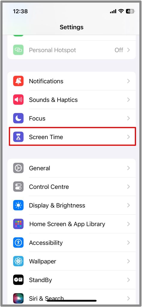 Distancia de pantalla en iOS17