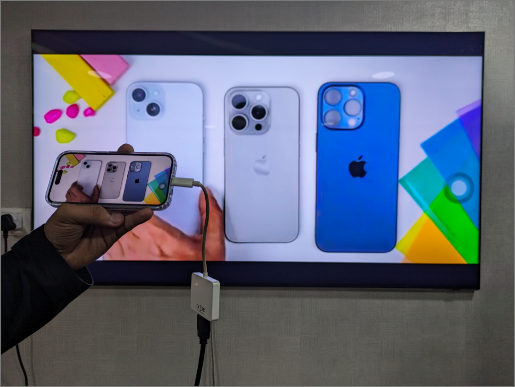 Salida de video del iPhone 15 a una pantalla externa