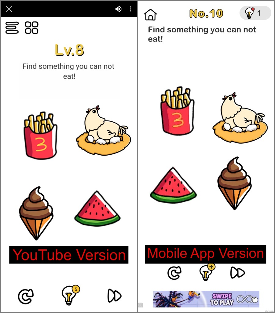 Versión de YouTube vs Mobile App Version