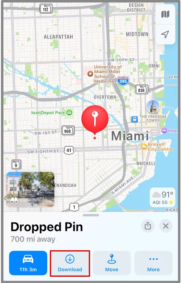 Use mapas de Apple fuera de línea en el iPhone 1