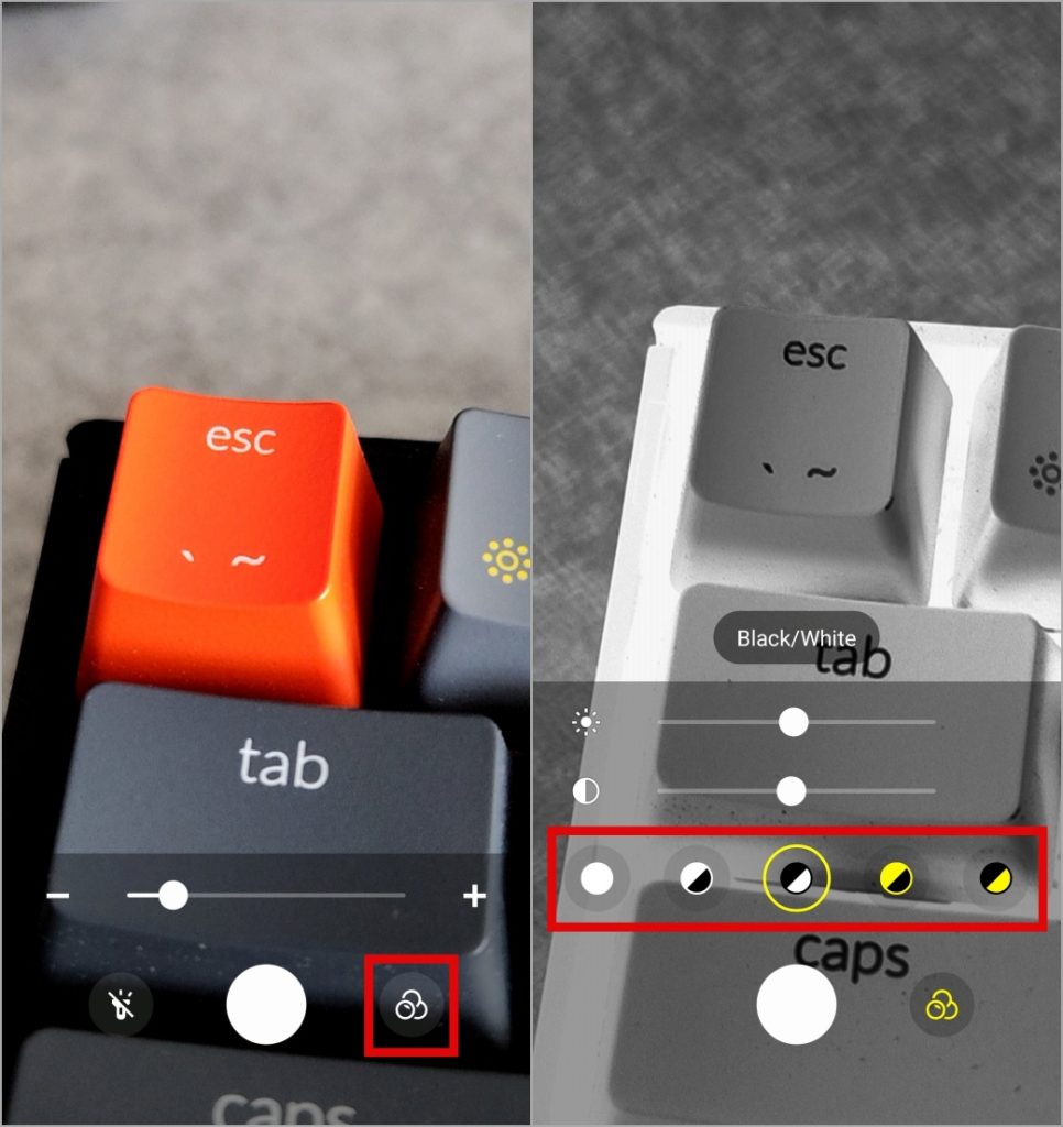 Filtros en Magnificador en el teléfono Samsung Galaxy