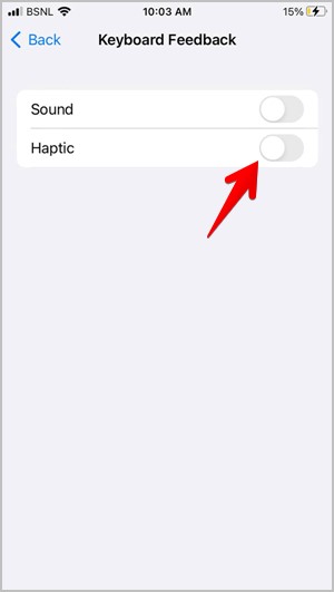 Habilitar háptico para el teclado en iOS 16