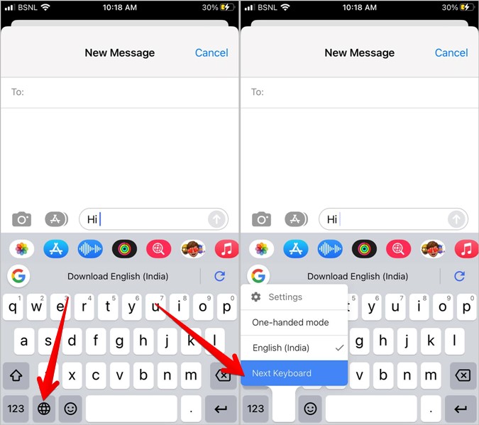 Elegir el teclado de Apple en iOS 16