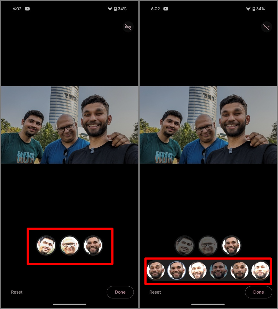 intercambio de la cara en Google Photos