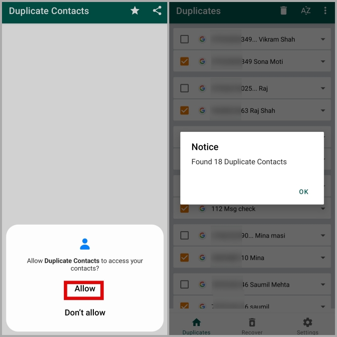 Detectar contactos duplicados en el teléfono Samsung Galaxy