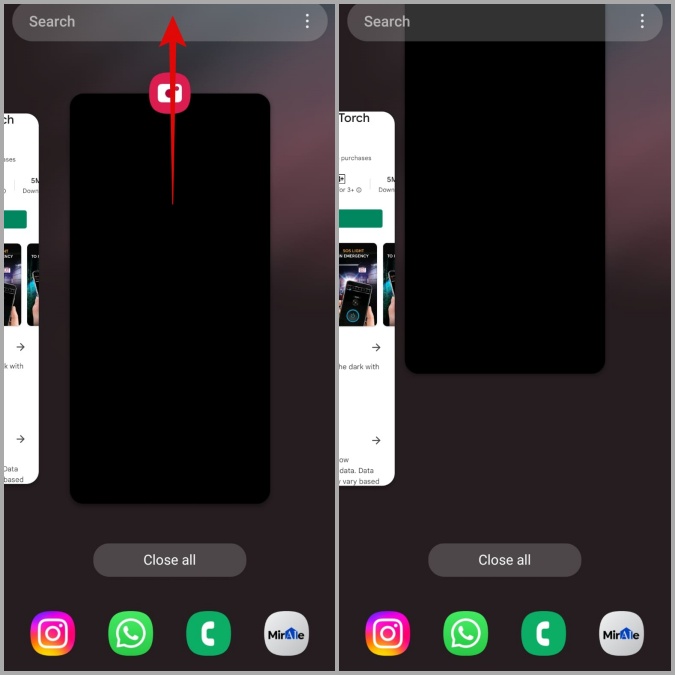 Cerrar aplicaciones recientes en el teléfono Samsung