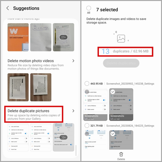 Encuentra fotos duplicadas en la aplicación Samsung Gallery