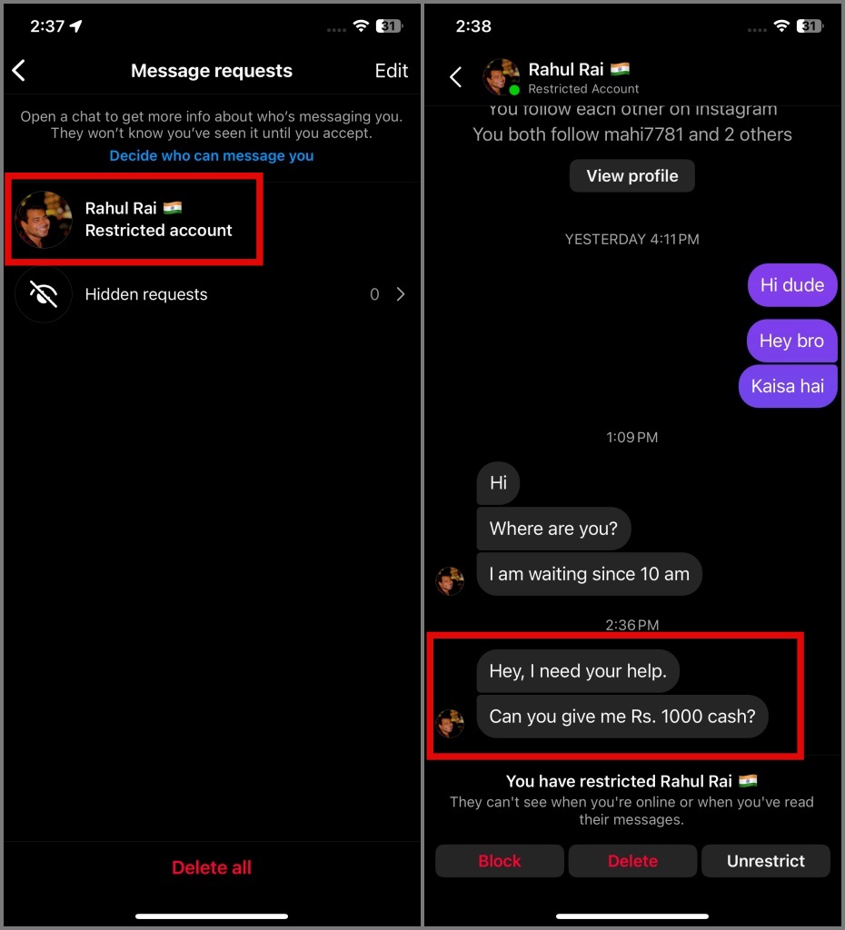 Toque el chat que desea ver todos los mensajes