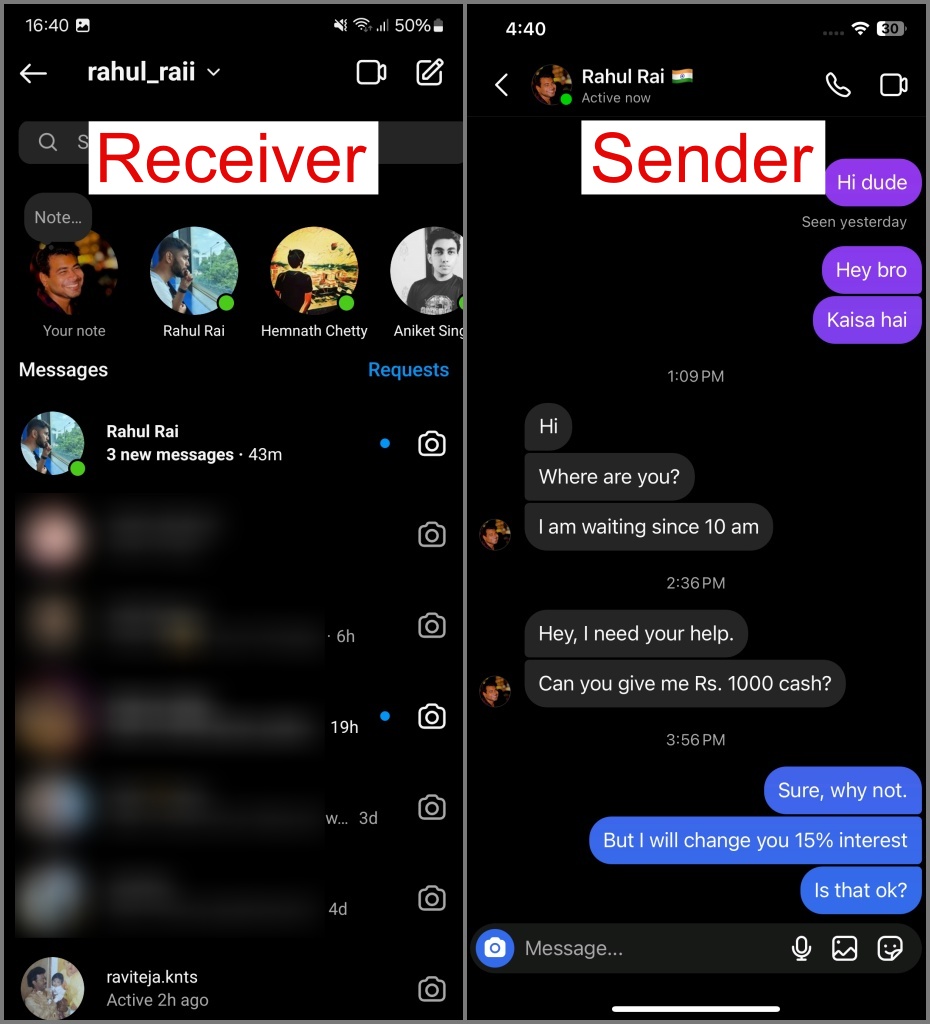 Lea el DM de Instagram sin Internet