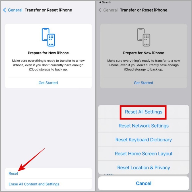 Restablecer Configuración en iPhone