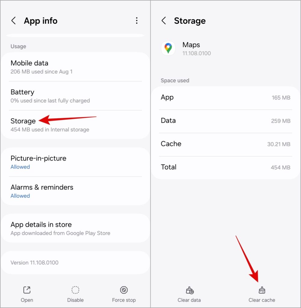 Clear Google Maps Cache en Android