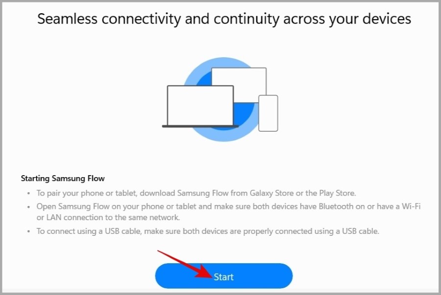 Aplicación Samsung Flow en Windows