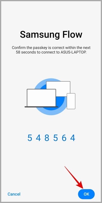 Aplicación de Samsung Flow en el teléfono Samsung Galaxy