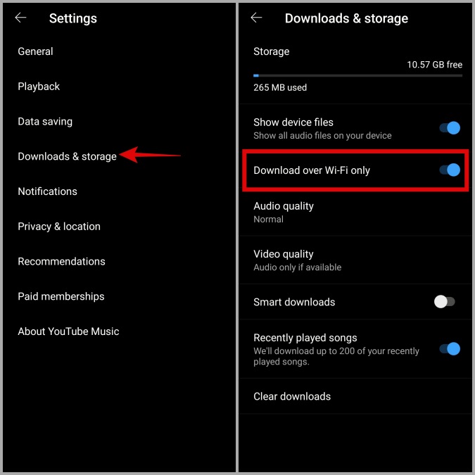 Configuración de descarga de la aplicación de música de YouTube en Android o iPhone