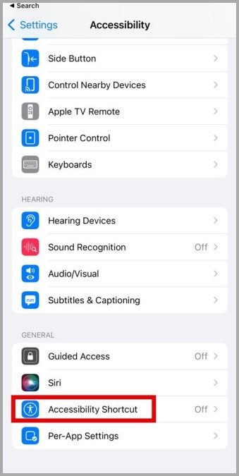 Accesibilidad atajos en iPhone