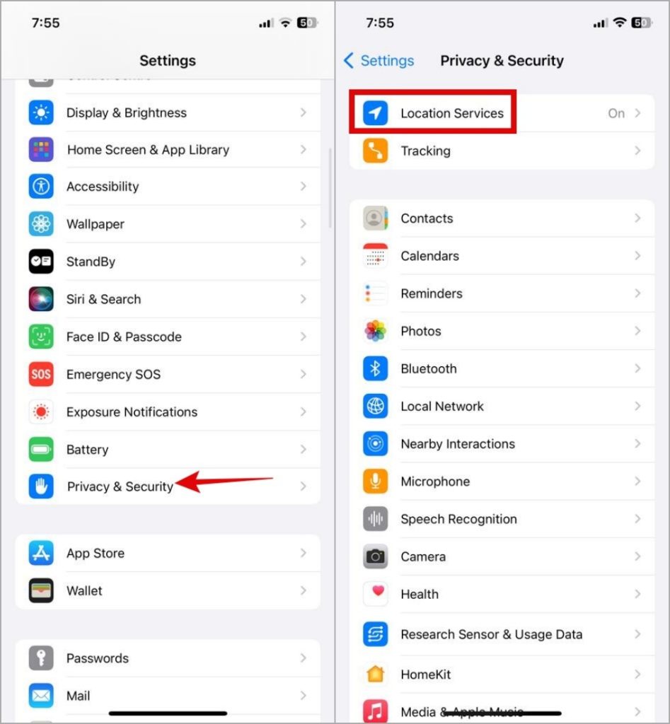 Servicios de ubicación en iPhone