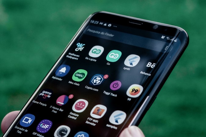 Un primer plano de un teléfono Samsung