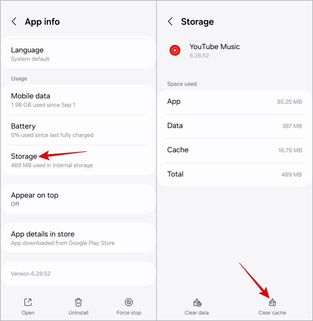 Clear YouTube Music Cache en Android