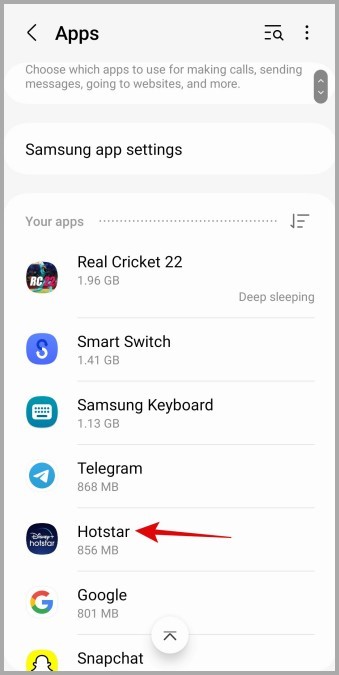 Aplicaciones en el teléfono Samsung Galaxy