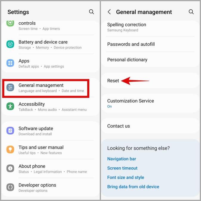 Restablecer el menú en el teléfono Samsung
