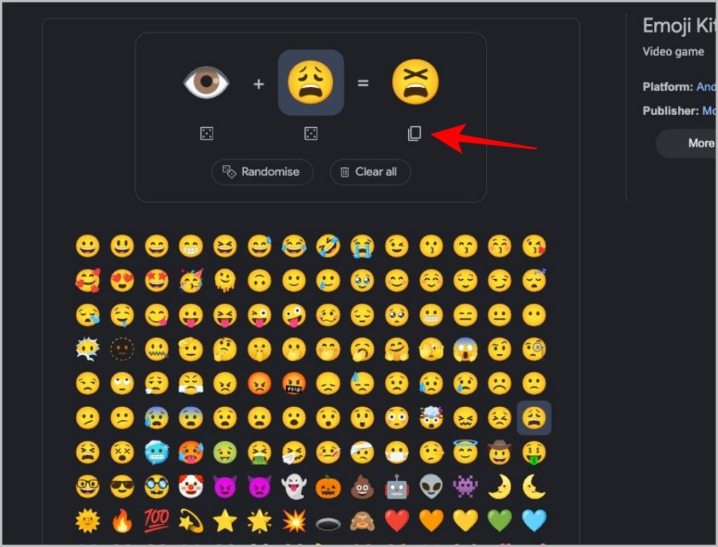 Copiando etiqueta de cocina emoji
