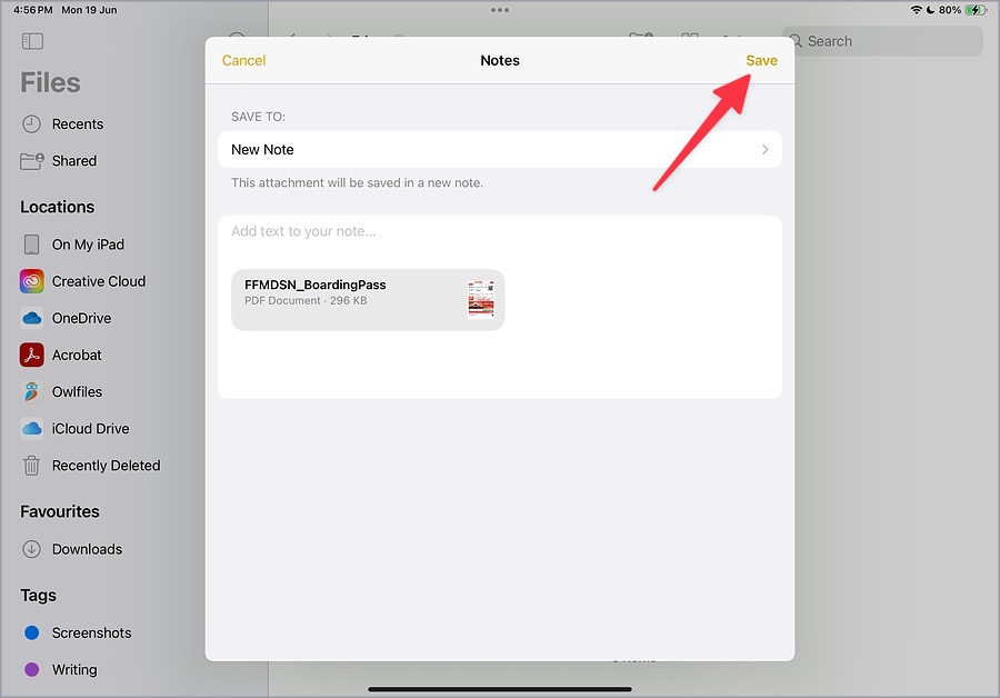 Adjunte PDF y guarde notas en las notas de Apple