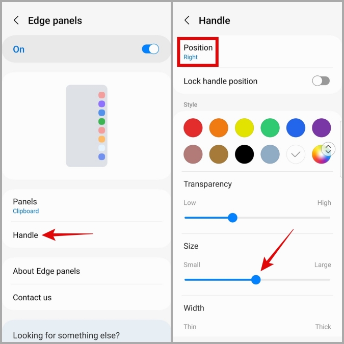 Cambiar la configuración de los paneles de borde en el teléfono Samsung Galaxy