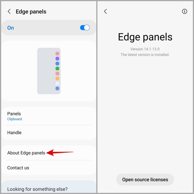 Actualizar paneles de borde en el teléfono Samsung Galaxy