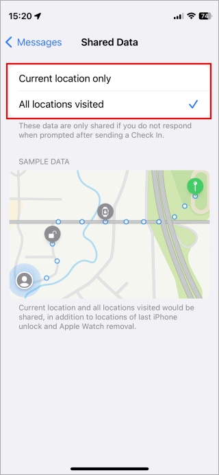 Cambiar la verificación de la configuración de intercambio de datos