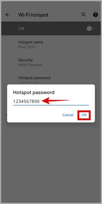 Cambiar la contraseña de hotspot en Android