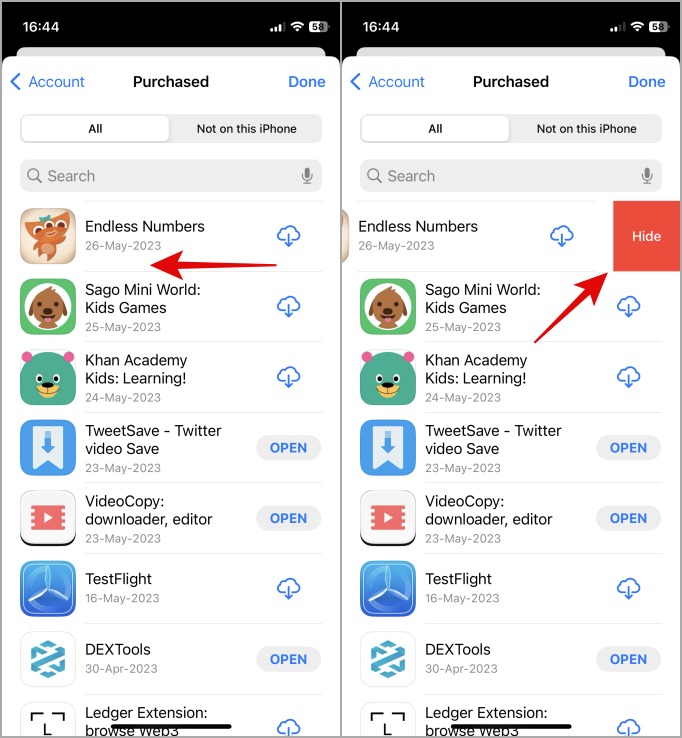 Cómo ocultar las compras en App Store