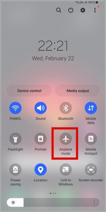 Habilitar el modo de avión en Android