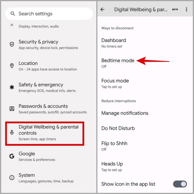 Modo de cama en Android
