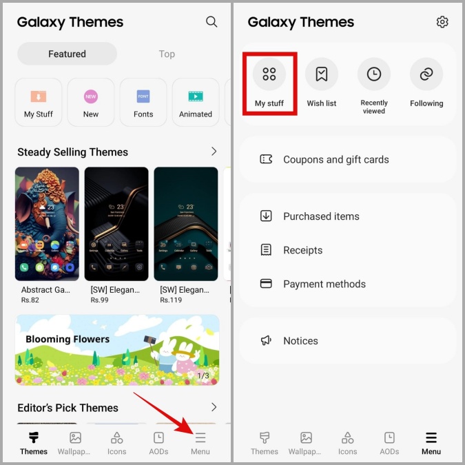 Temas de Galaxy en el teléfono Samsung