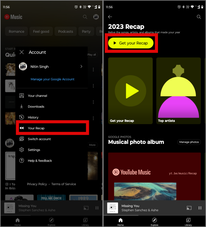 Encontrar el resumen en la música de YouTube