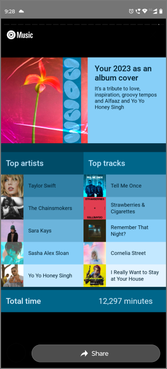 Resumen del resumen de YouTube Music