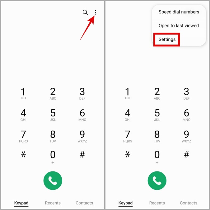 Configuración de la aplicación de teléfono en Android
