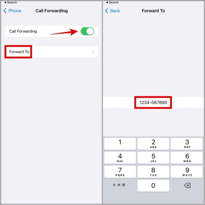 Habilitar el reenvío de llamadas en iPhone