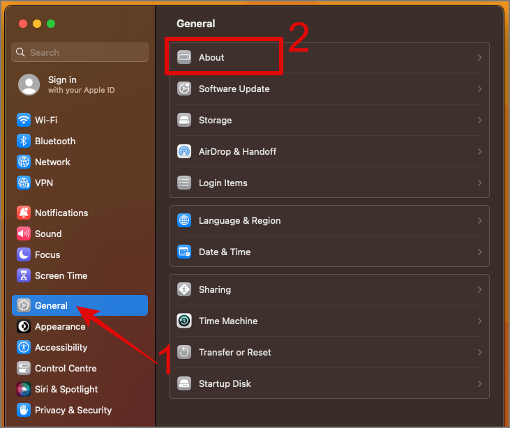 Configuración general de Apple