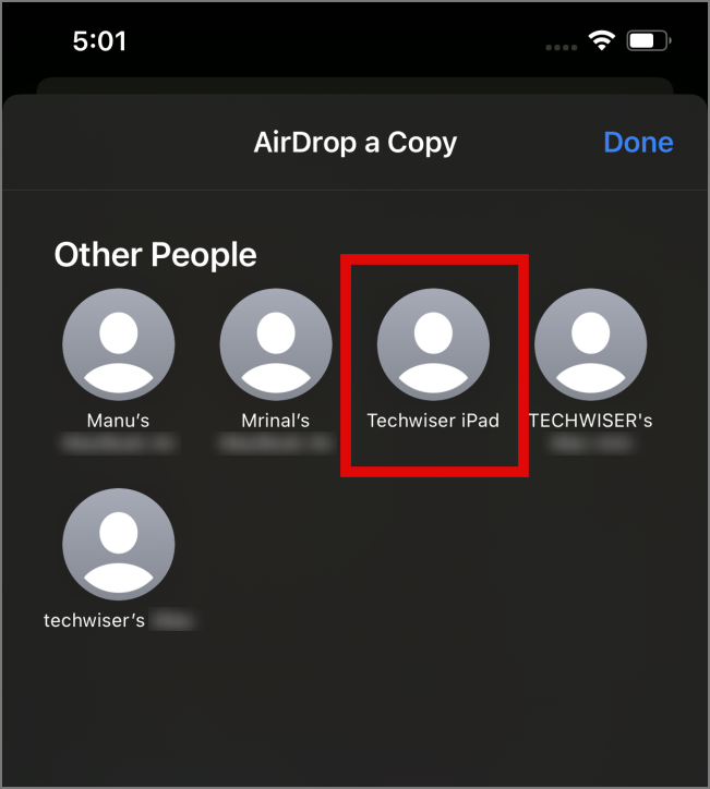 Nuevo nombre de airdrop en iPad