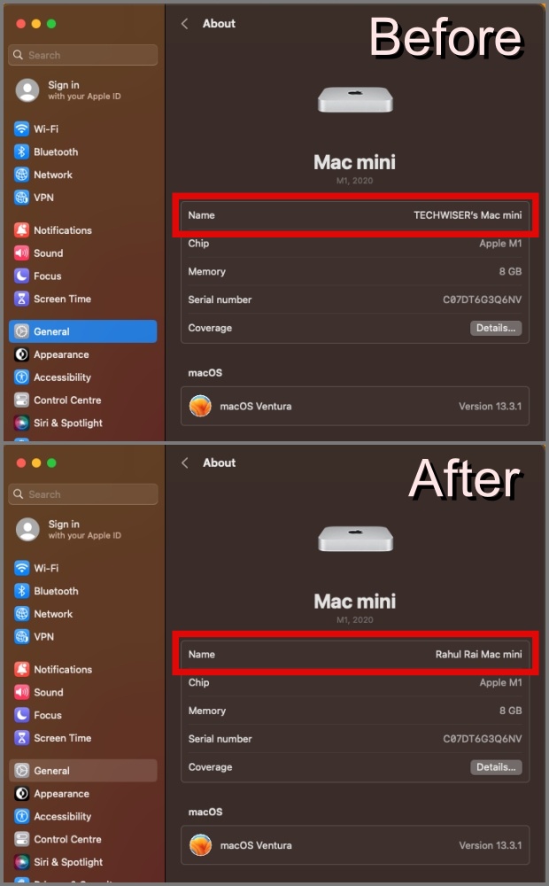 Cambia tu nombre de AirDrop en Mac