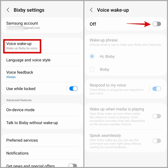 Apague la voz de Bixby despierta en el teléfono Samsung Galaxy