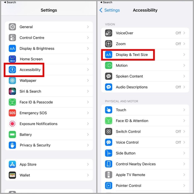 Configuración de accesibilidad en iPhone