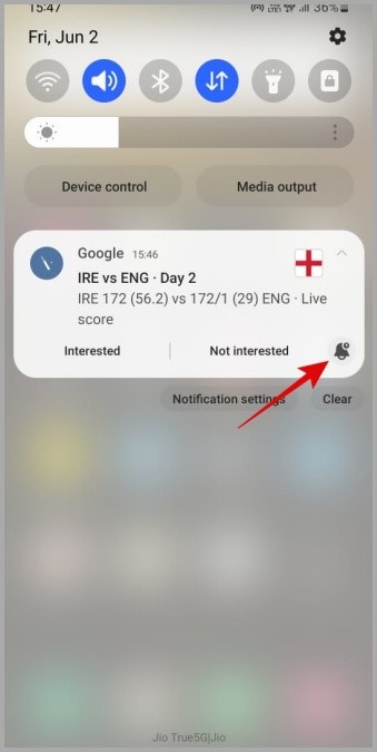 Notificación de repetición en el teléfono Samsung Galaxy