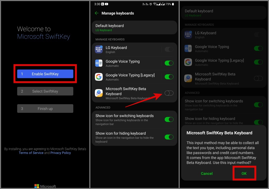 Habilitar swiftkey beta en Android