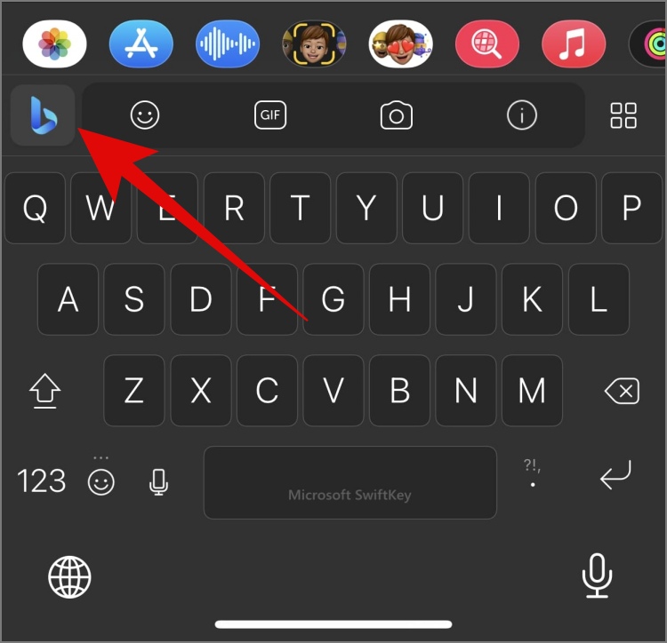 Bing Ai Chat en el teclado de iPhone